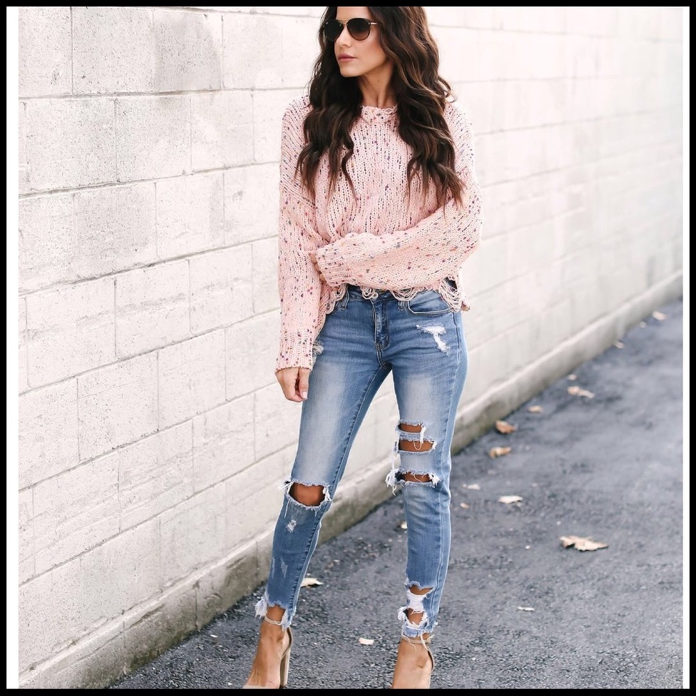 Confetti Cake Distressed Sweater - Picture 2 of 8